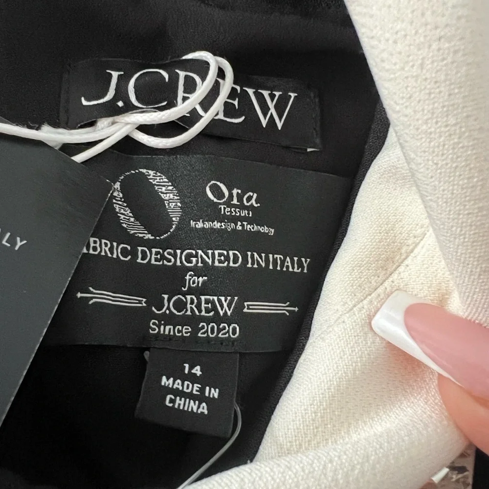NEW J. Crew Black Mini Dress with White Collar